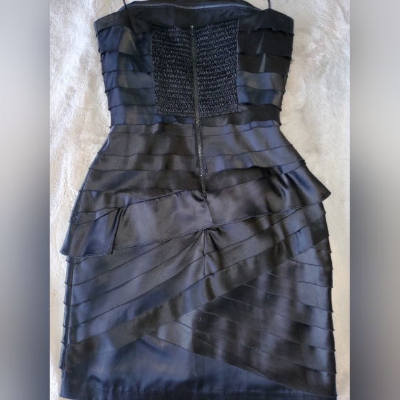 Jessica Simpson Black Satin Dress with Layers - Picture 6 of 9
